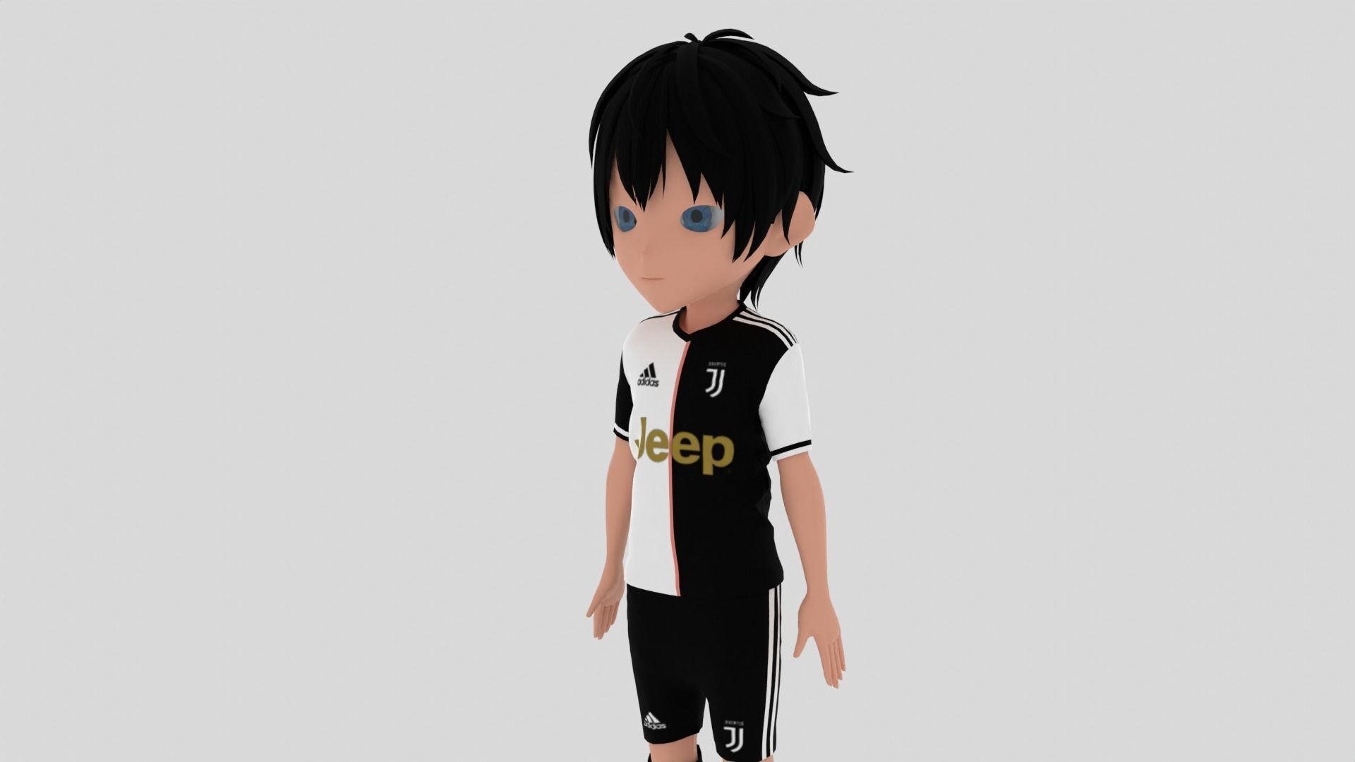 Juventus Soccer - Football  Player Low-poly 3D model_6