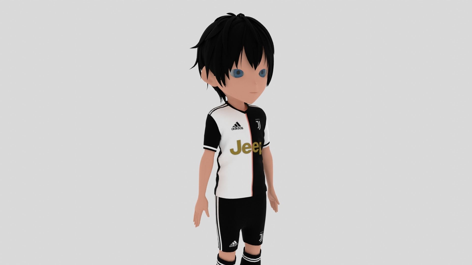 Juventus Soccer - Football  Player Low-poly 3D model_5