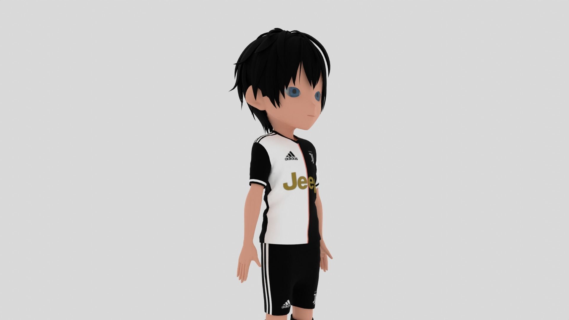 Juventus Soccer - Football  Player Low-poly 3D model_7