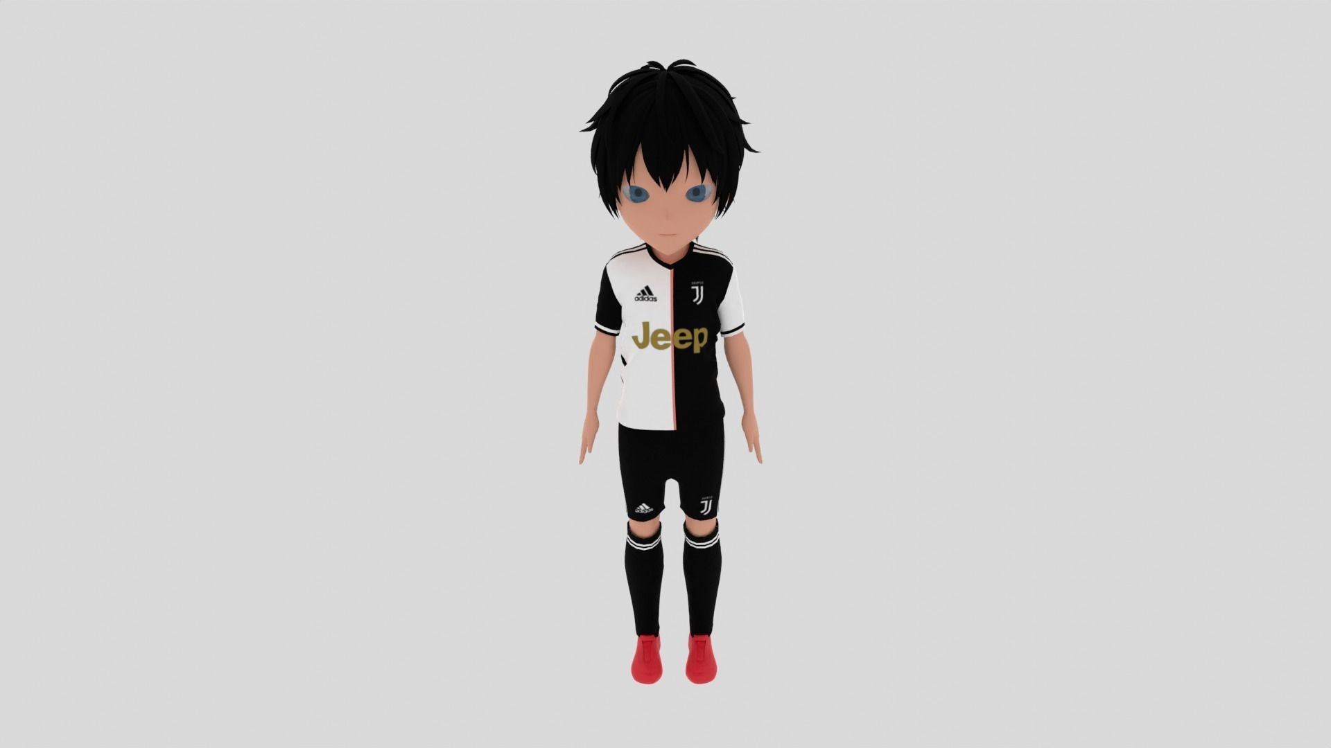 Juventus Soccer - Football  Player Low-poly 3D model_3