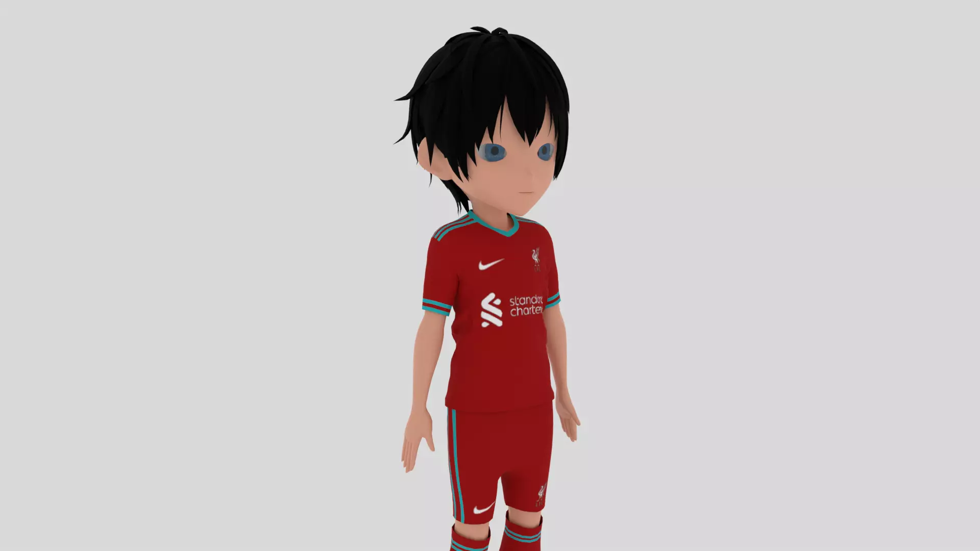 Liverpool Soccer - Football  Player Low-poly 3D model_0