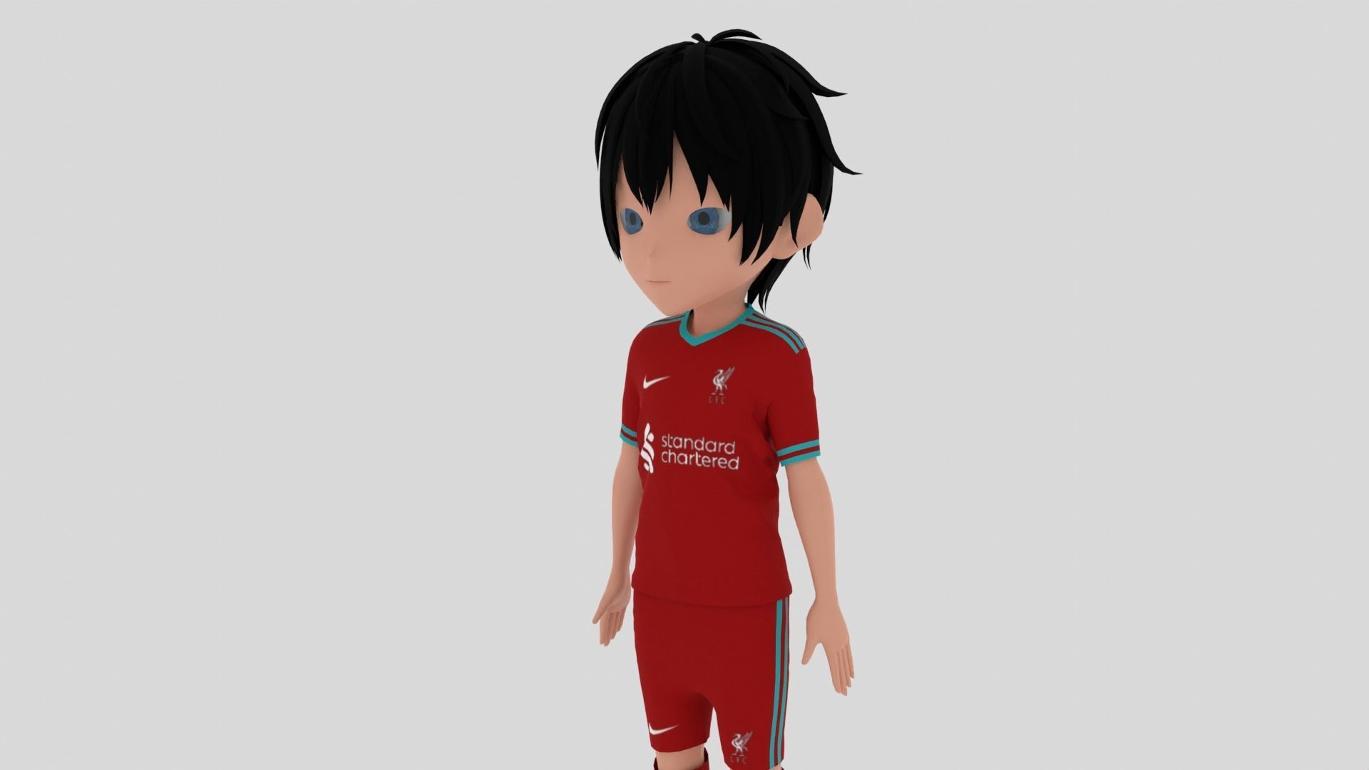 Liverpool Soccer - Football  Player Low-poly 3D model_6