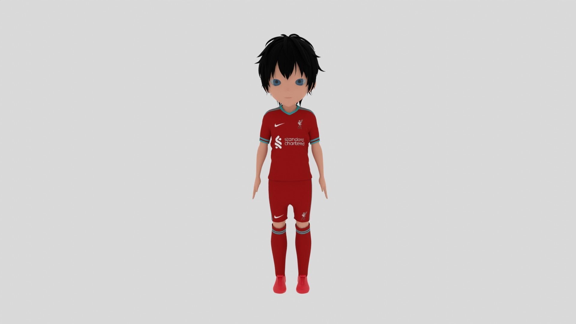 Liverpool Soccer - Football  Player Low-poly 3D model_1