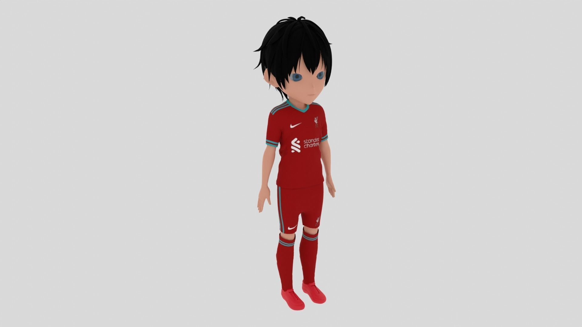 Liverpool Soccer - Football  Player Low-poly 3D model_2