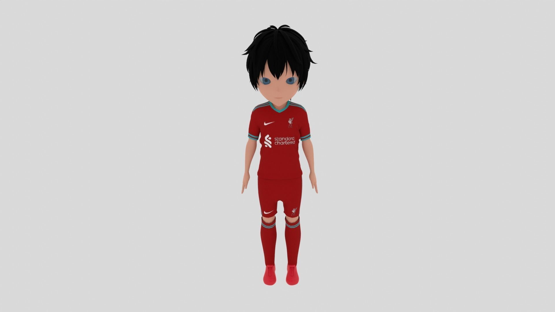 Liverpool Soccer - Football  Player Low-poly 3D model_3