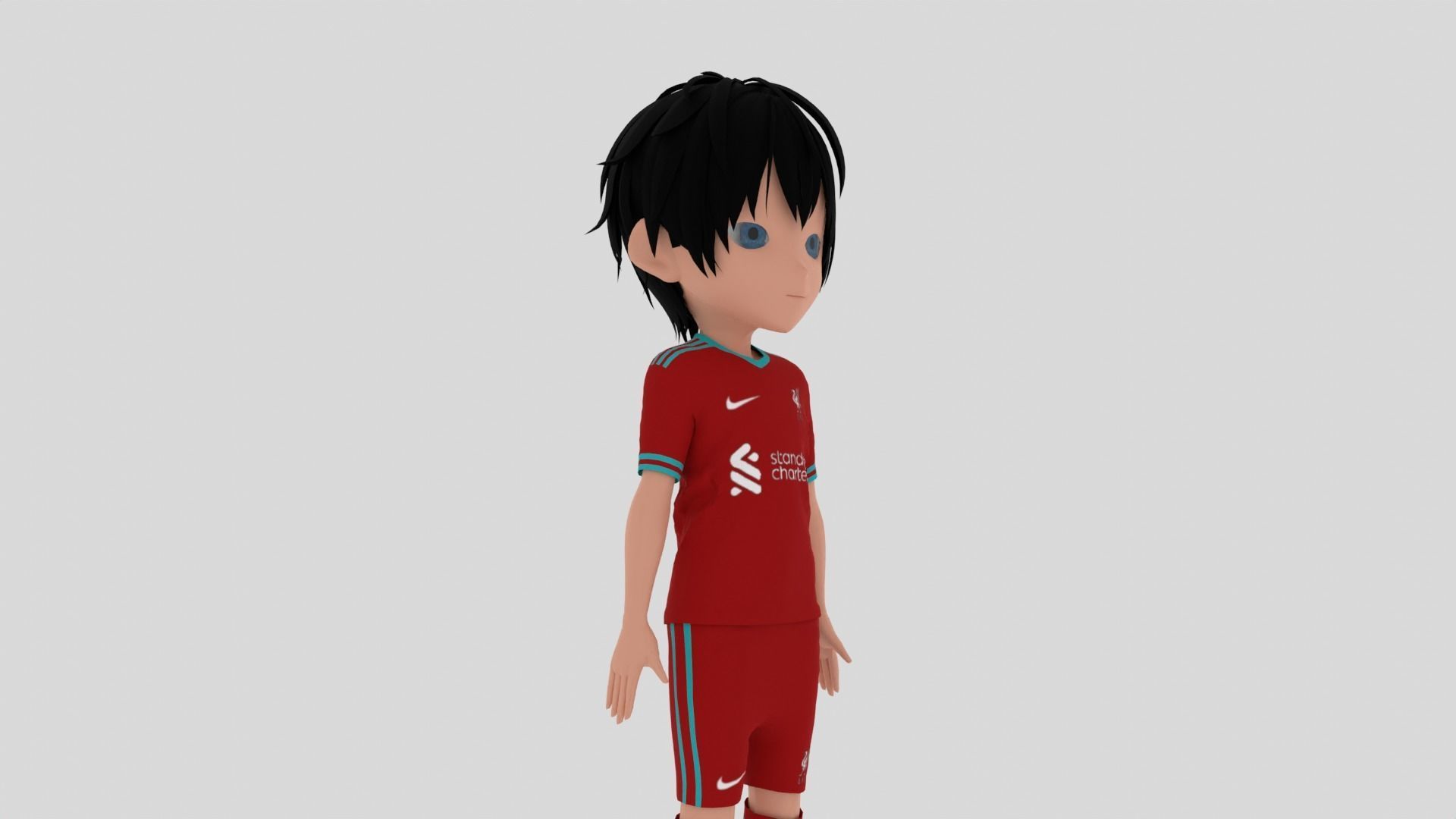 Liverpool Soccer - Football  Player Low-poly 3D model_7