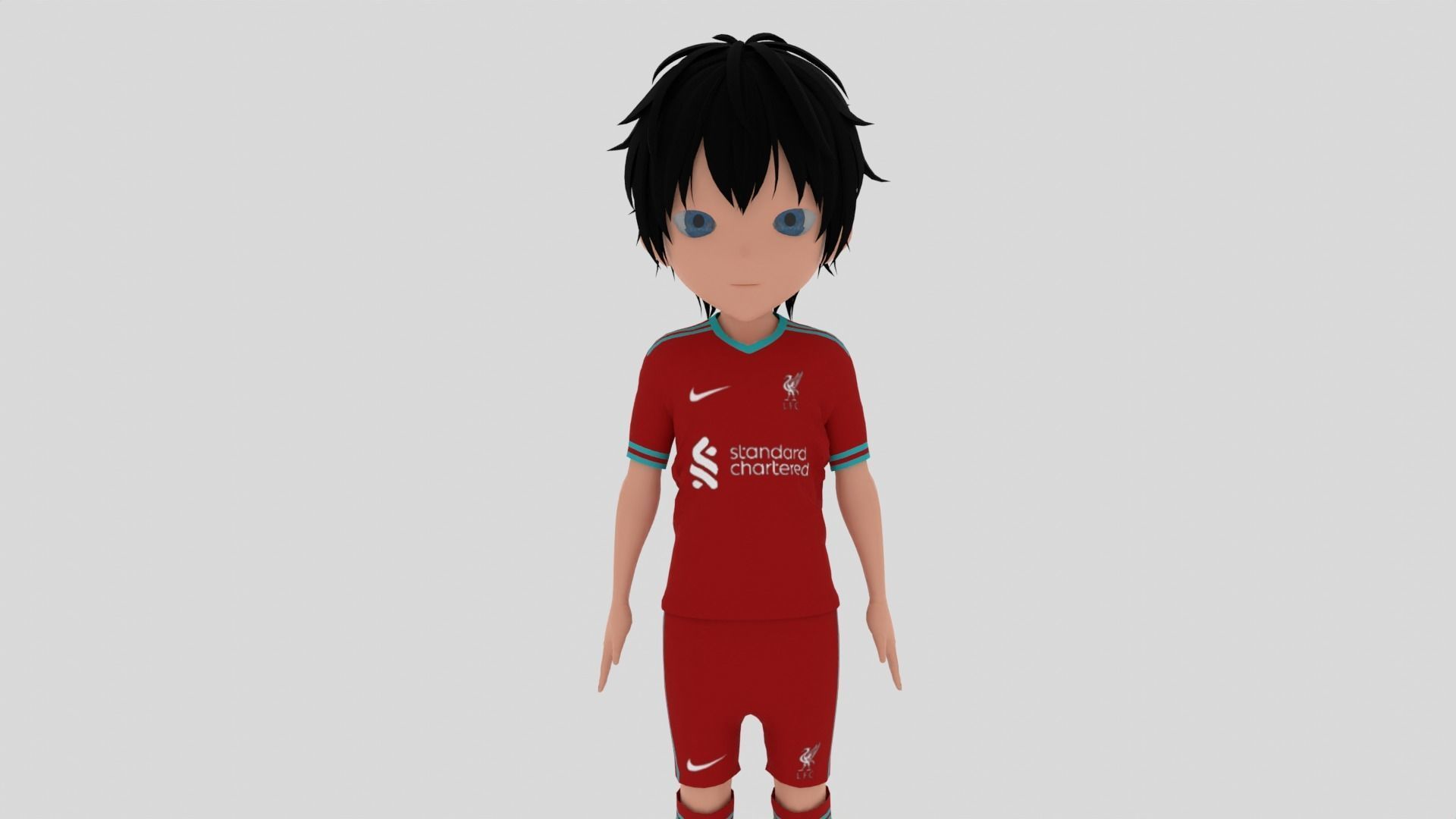 Liverpool Soccer - Football  Player Low-poly 3D model_5