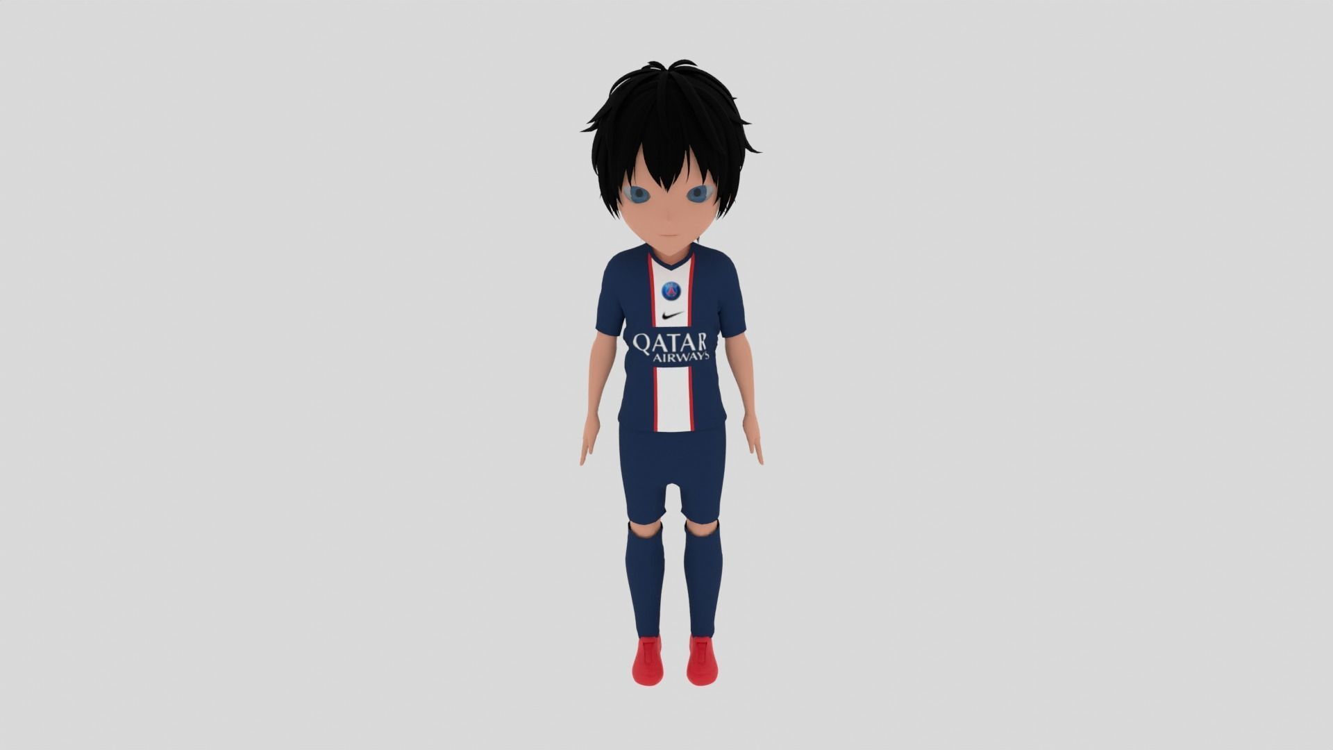 PSG Soccer - Football  Player Low-poly 3D model_3