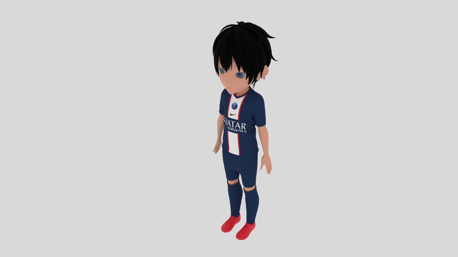 PSG Soccer - Football  Player Low-poly 3D model_4