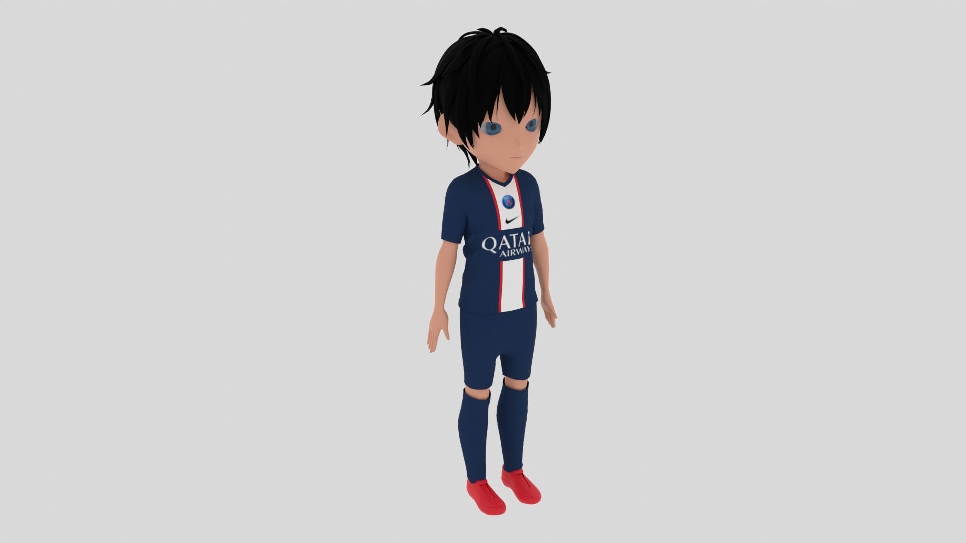 PSG Soccer - Football  Player Low-poly 3D model_2