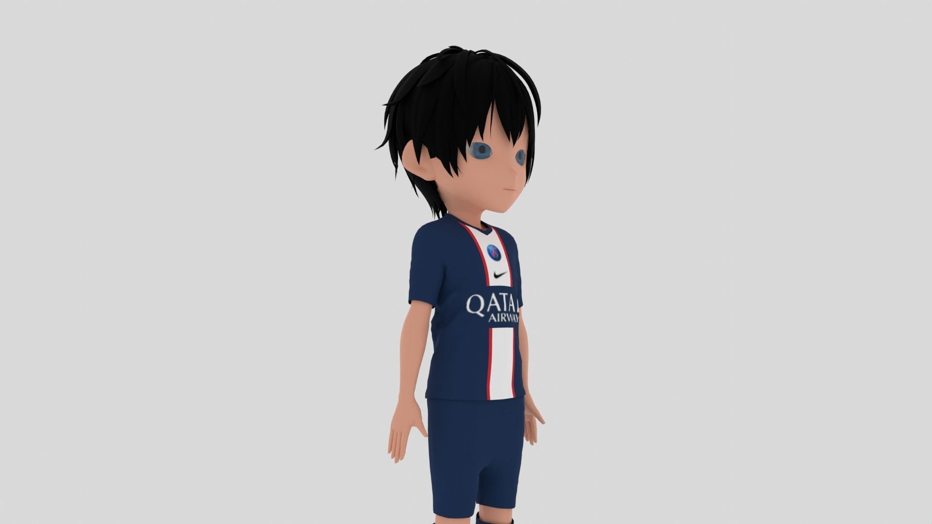 PSG Soccer - Football  Player Low-poly 3D model_7