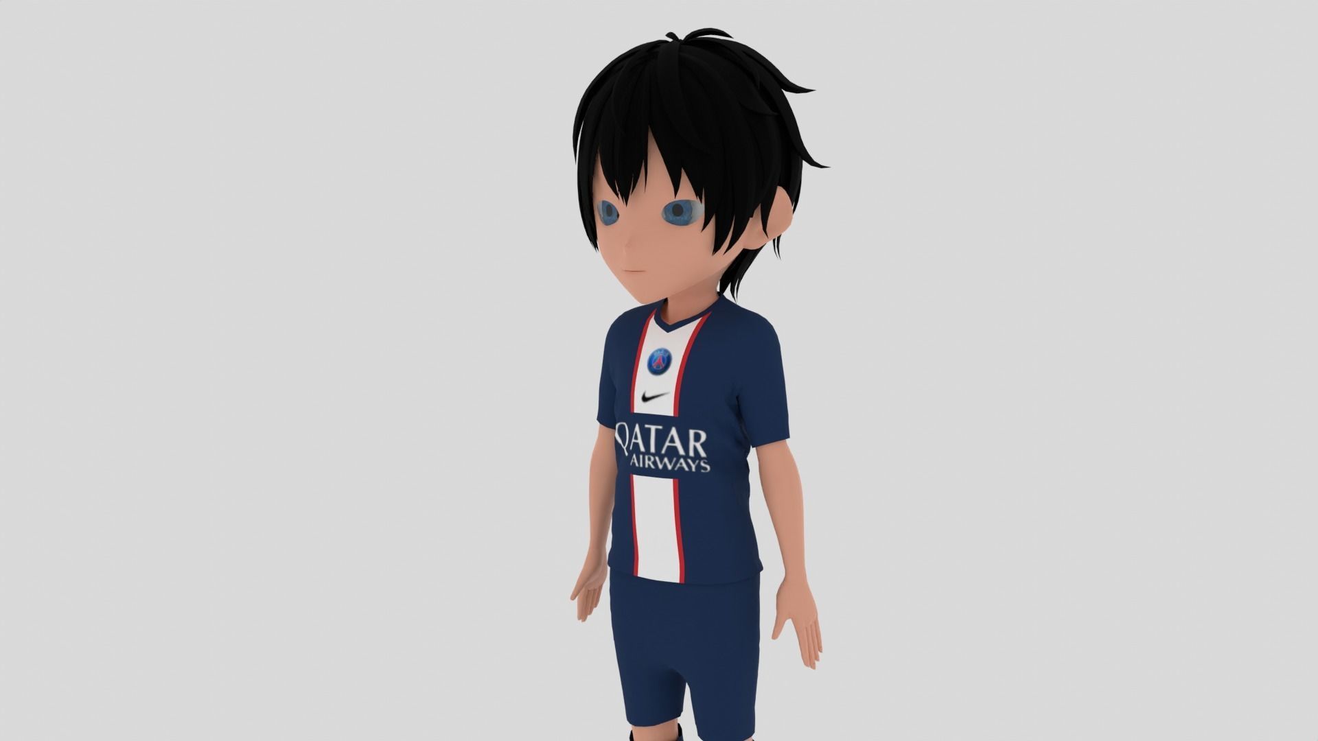 PSG Soccer - Football  Player Low-poly 3D model_6