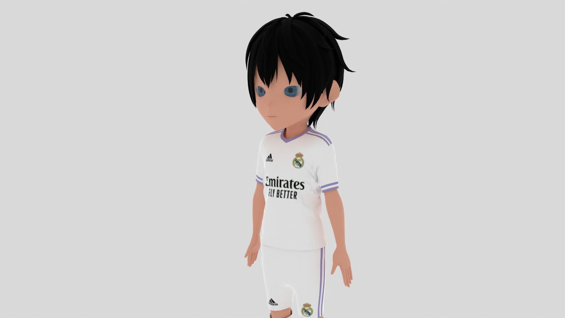  Real Madrid Soccer - Football  Player Low-poly 3D model_6