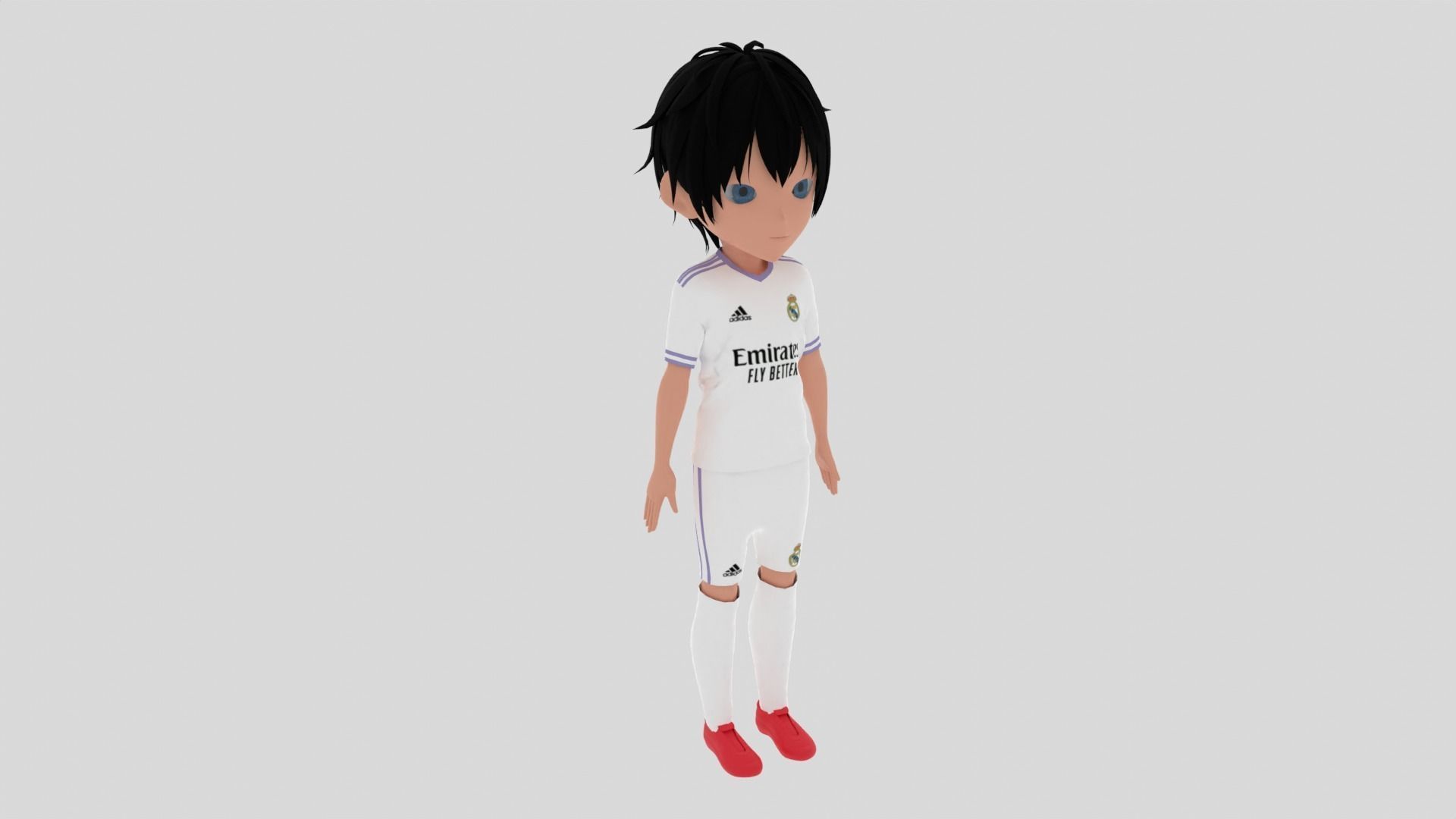  Real Madrid Soccer - Football  Player Low-poly 3D model_1