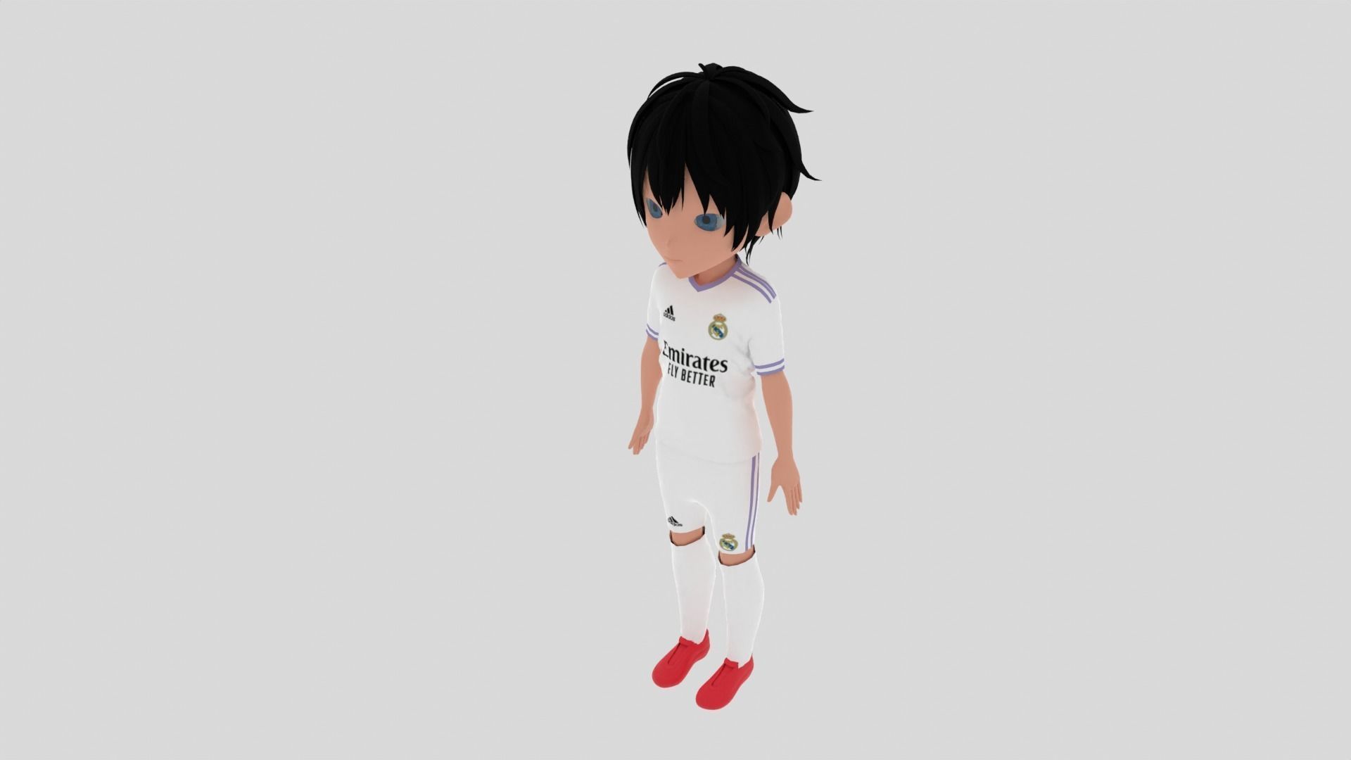  Real Madrid Soccer - Football  Player Low-poly 3D model_3
