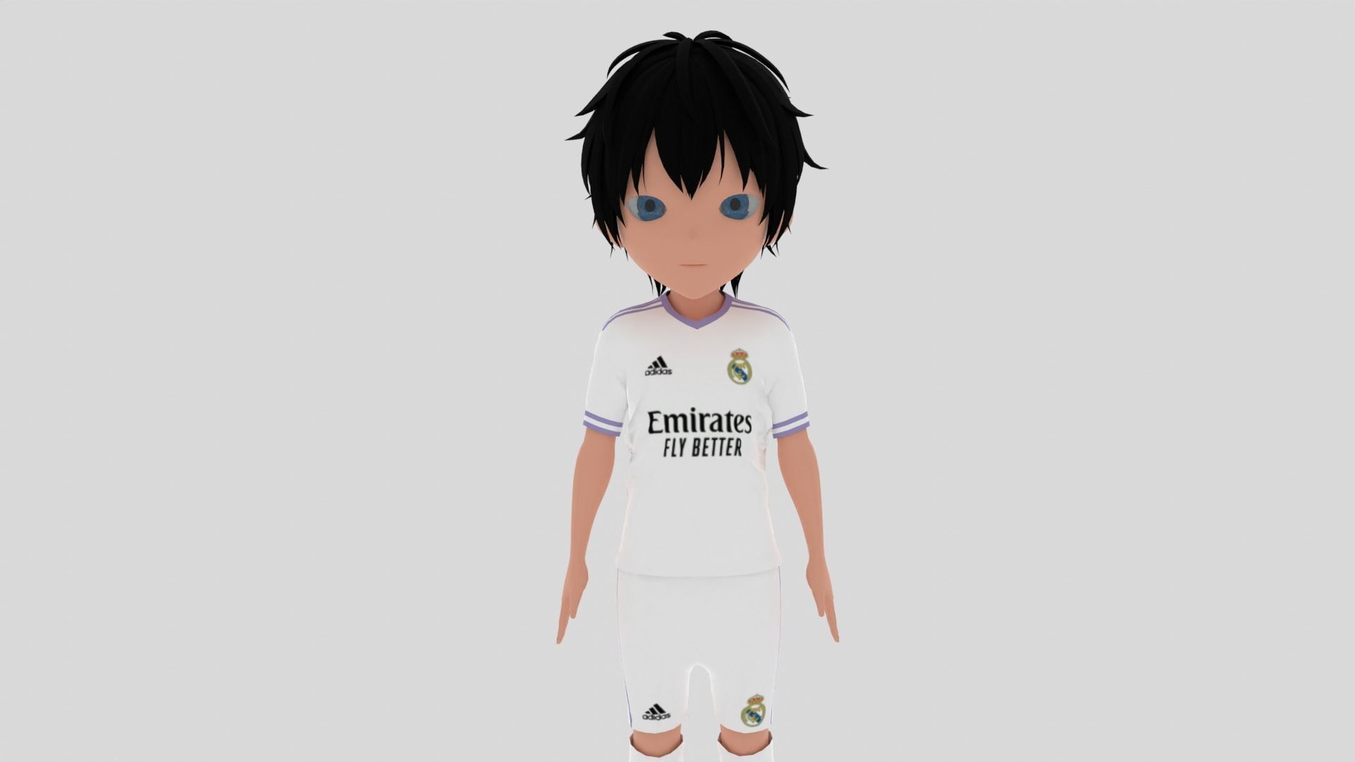  Real Madrid Soccer - Football  Player Low-poly 3D model_5
