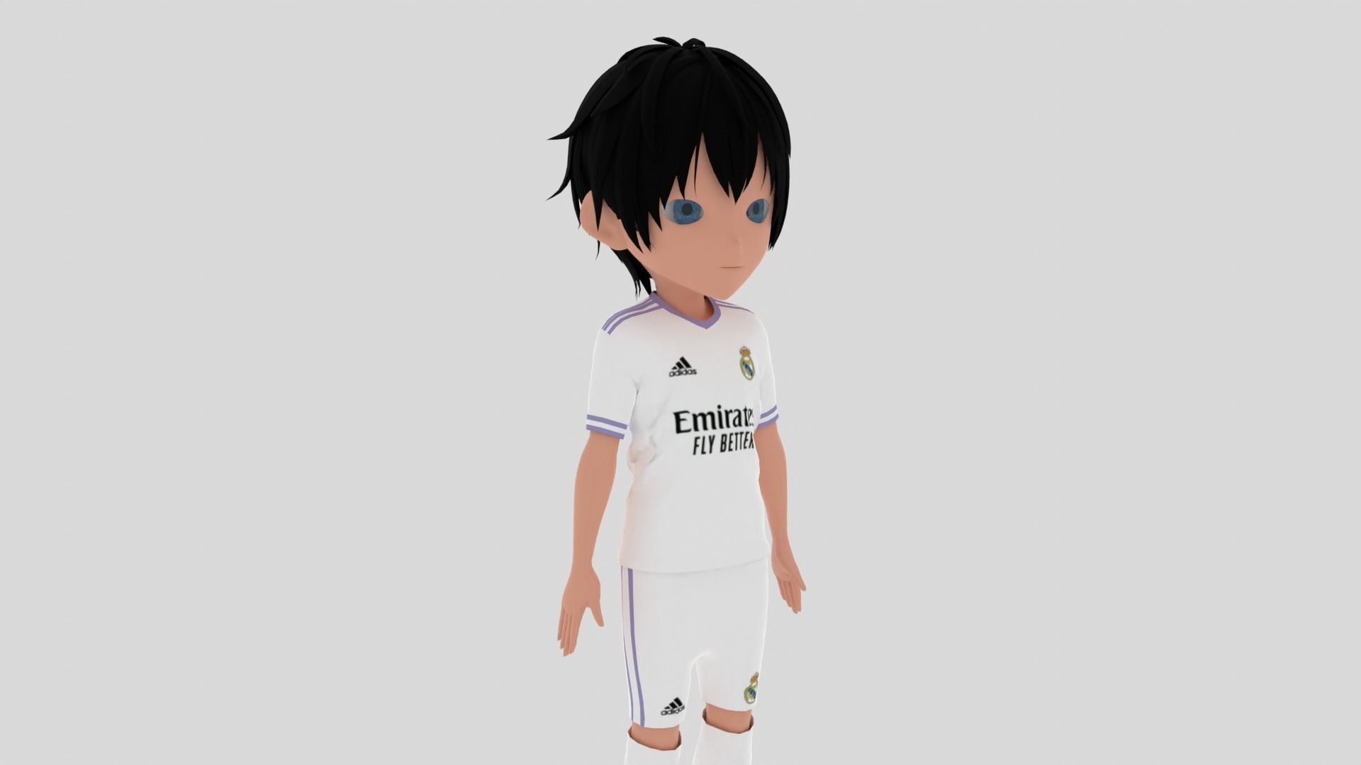 Real Madrid Soccer - Football  Player Low-poly 3D model_4