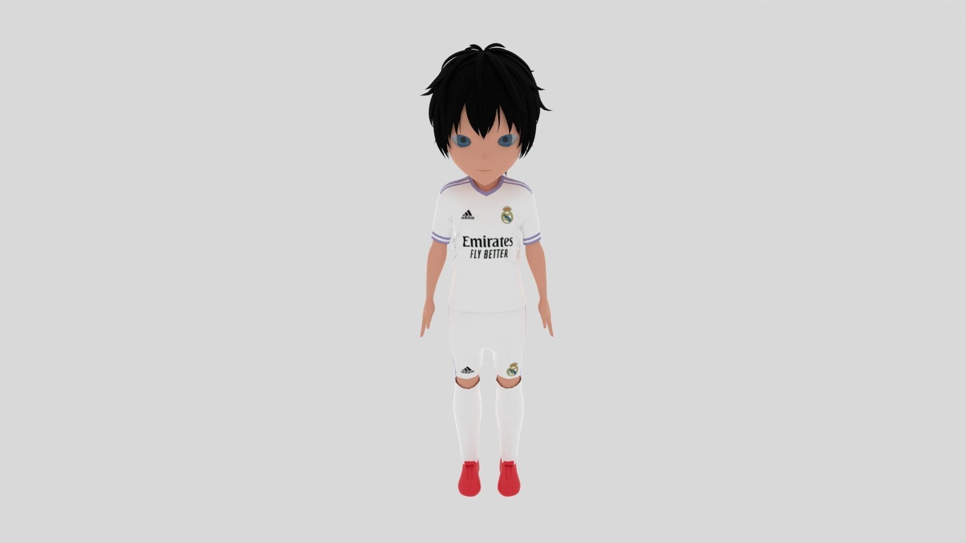  Real Madrid Soccer - Football  Player Low-poly 3D model_2