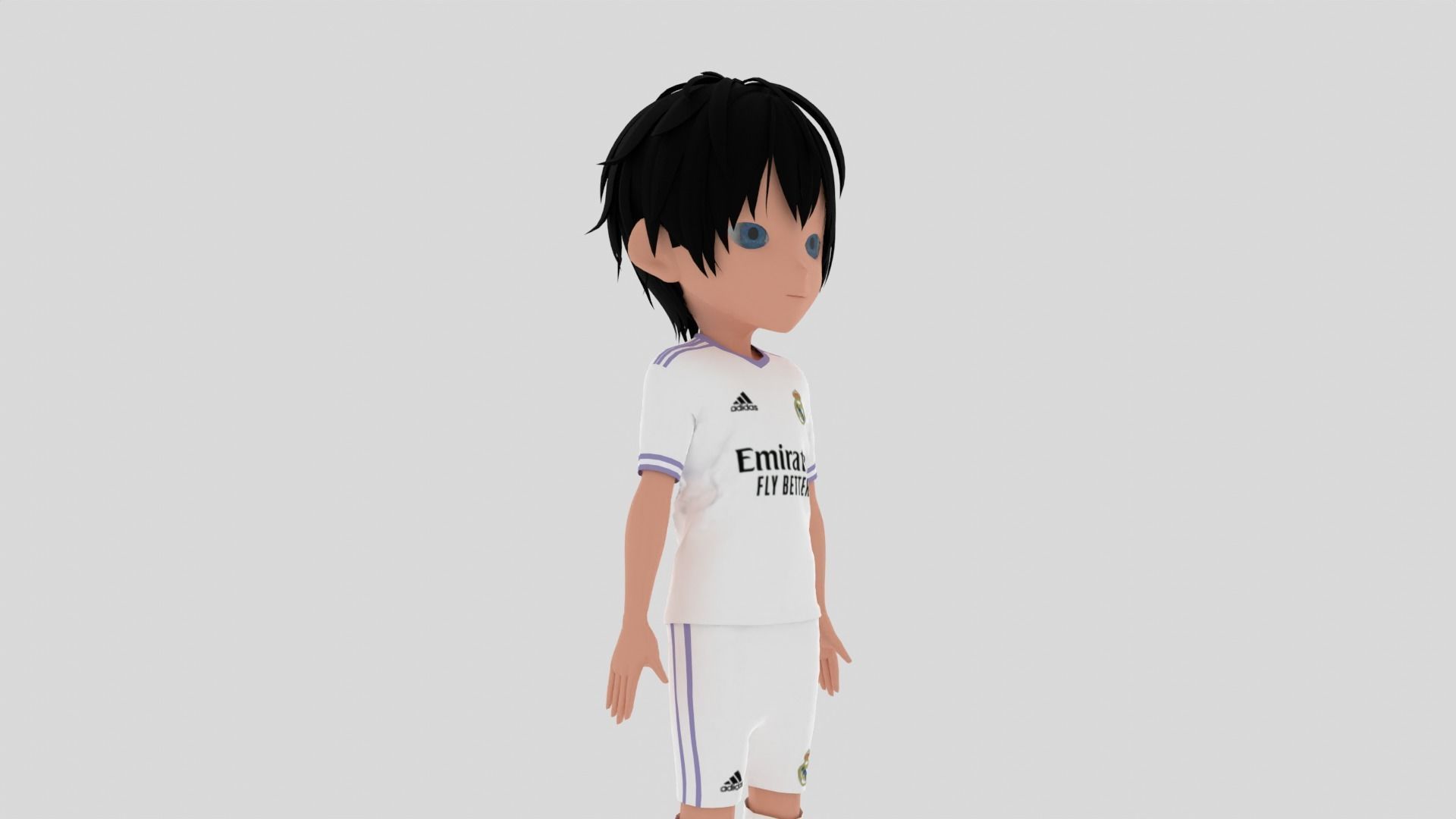  Real Madrid Soccer - Football  Player Low-poly 3D model_7