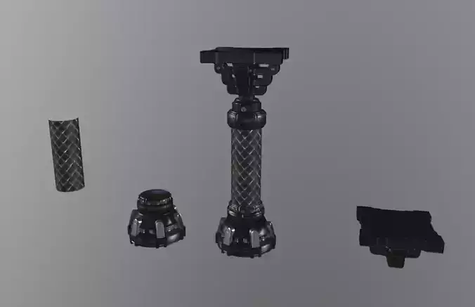Punk Metal Column Low-poly 3D model