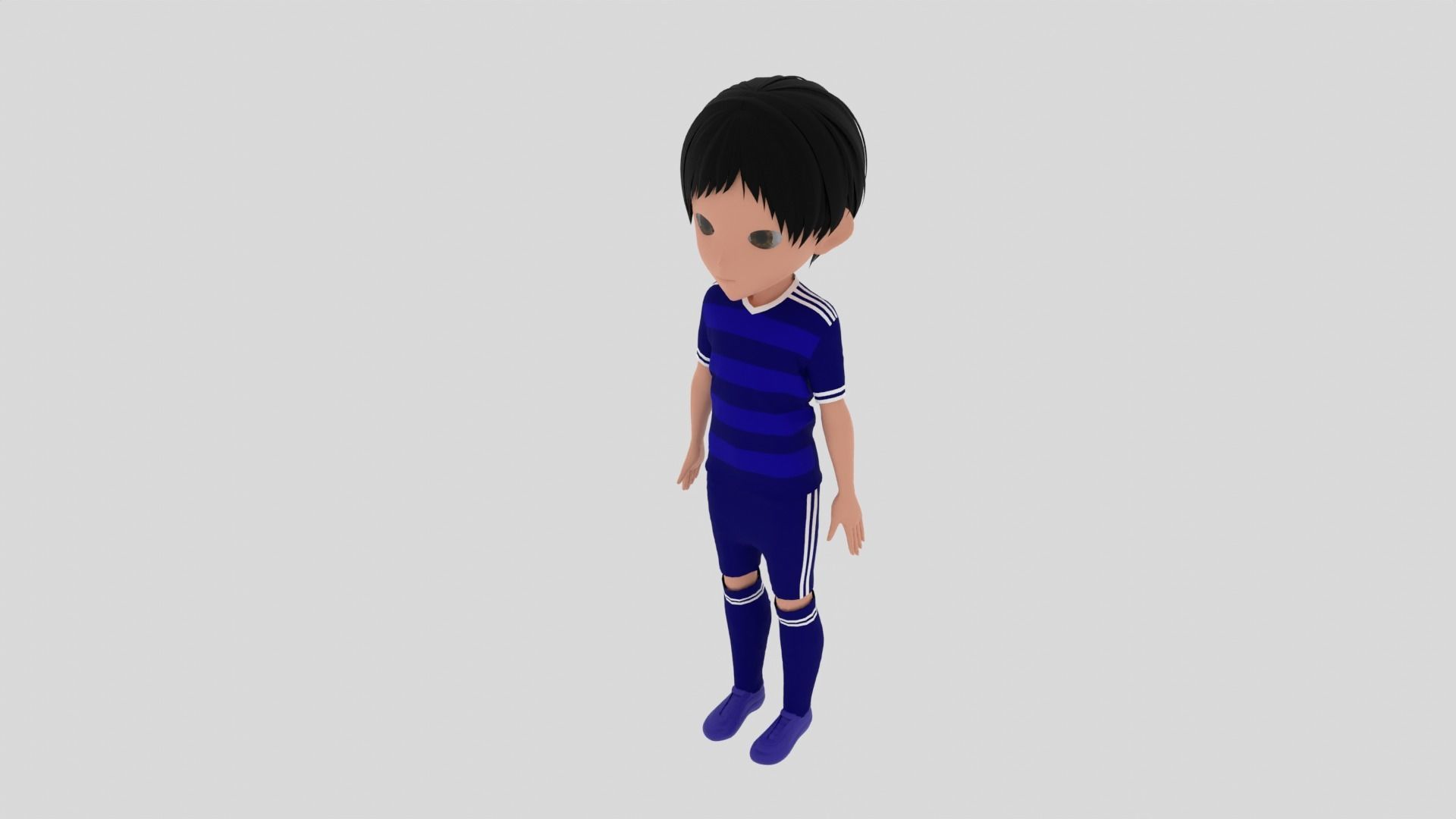 Soccer - Football  Player Low-poly 3D model_4