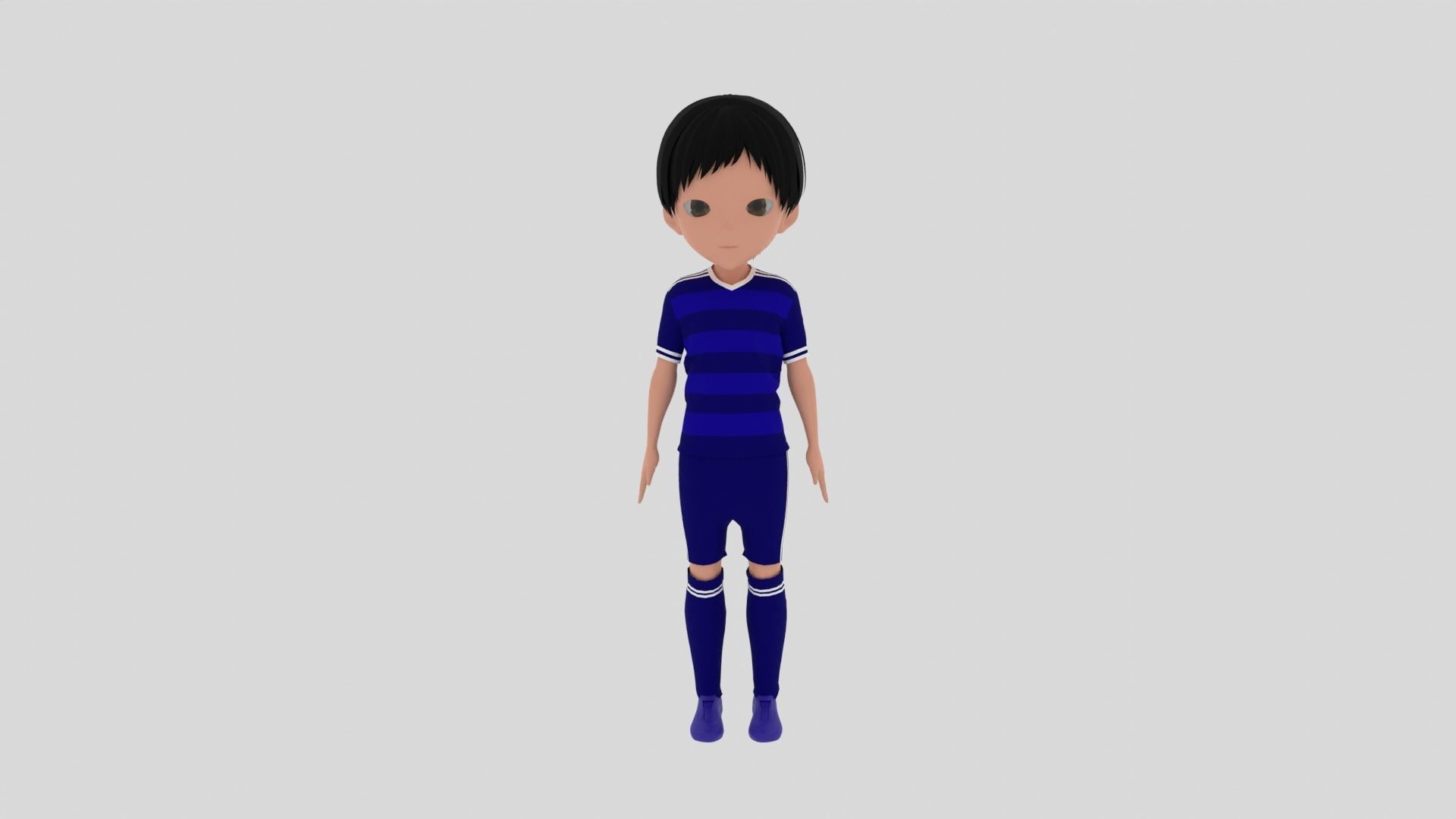 Soccer - Football  Player Low-poly 3D model_1