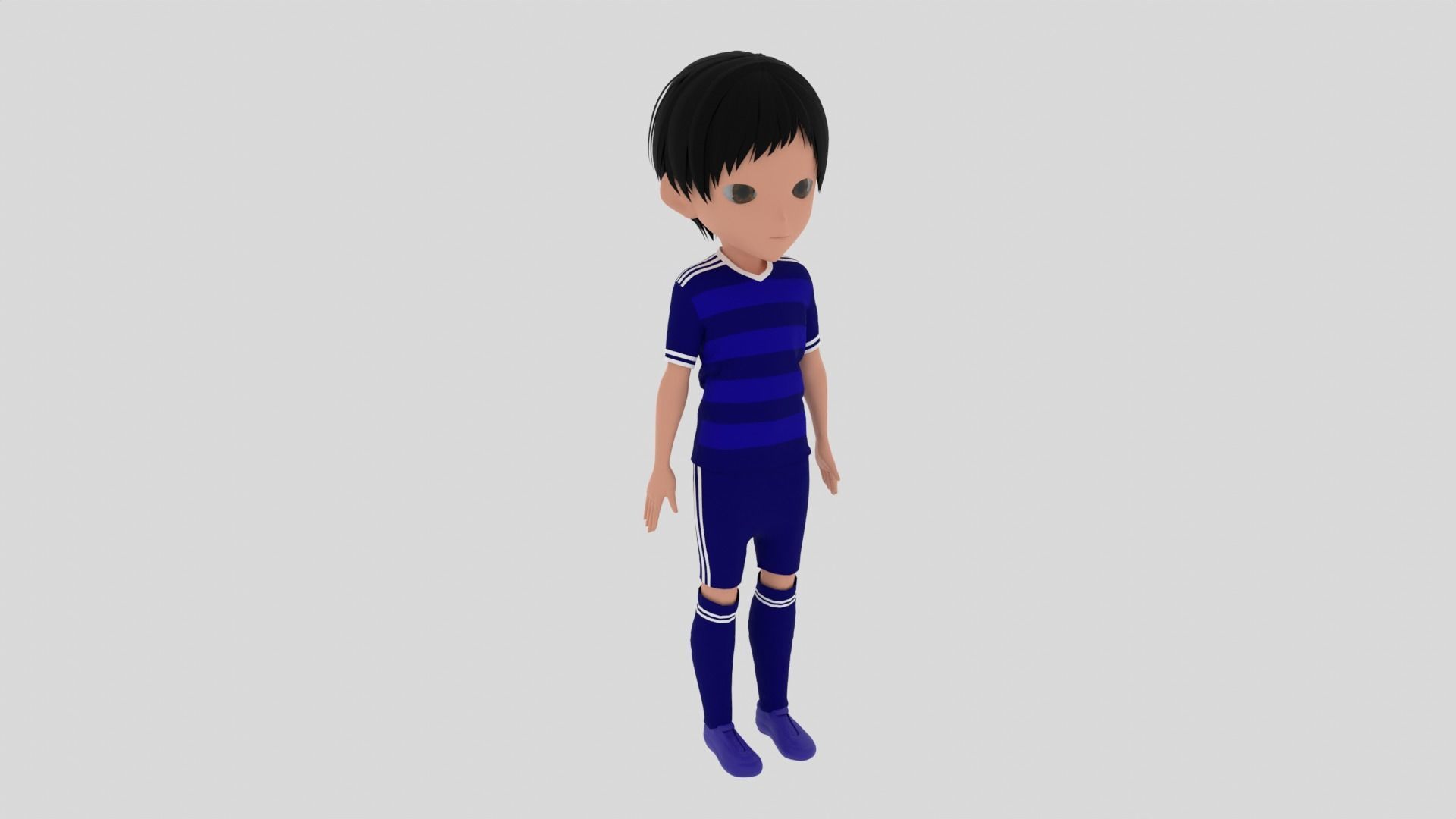 Soccer - Football  Player Low-poly 3D model_2