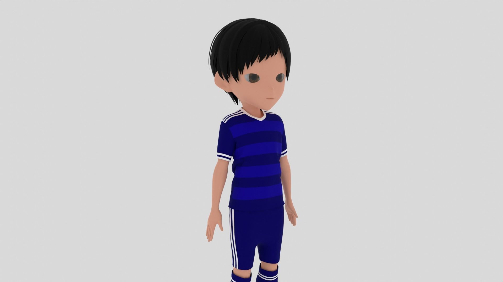 Soccer - Football  Player Low-poly 3D model_5