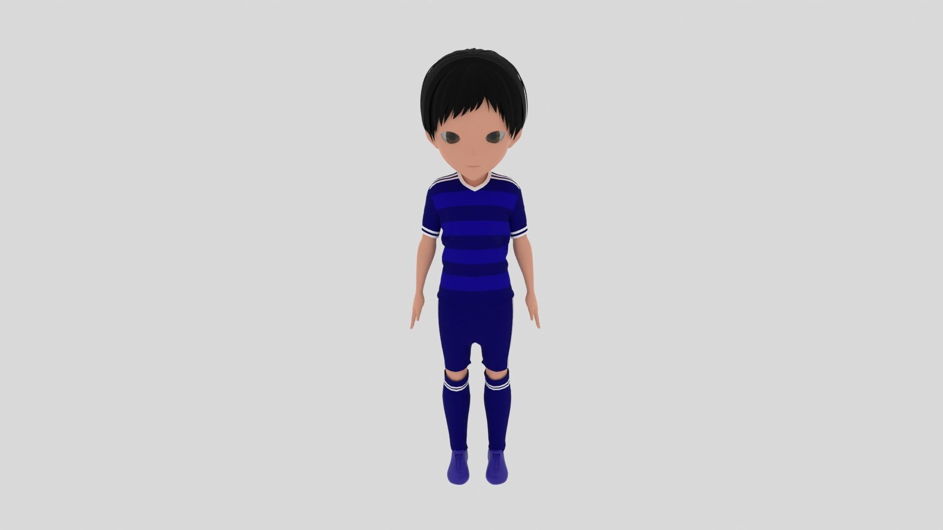 Soccer - Football  Player Low-poly 3D model_3