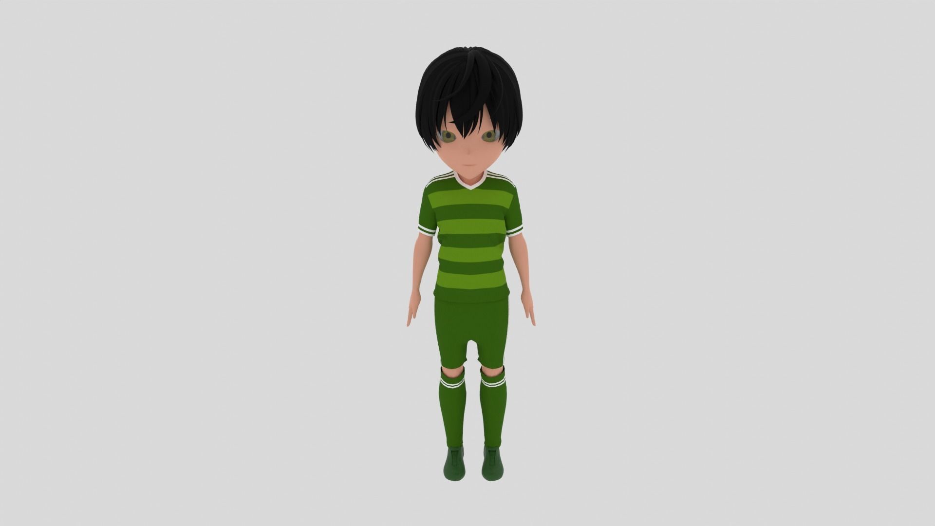 Football  Player Low-poly 3D model_3