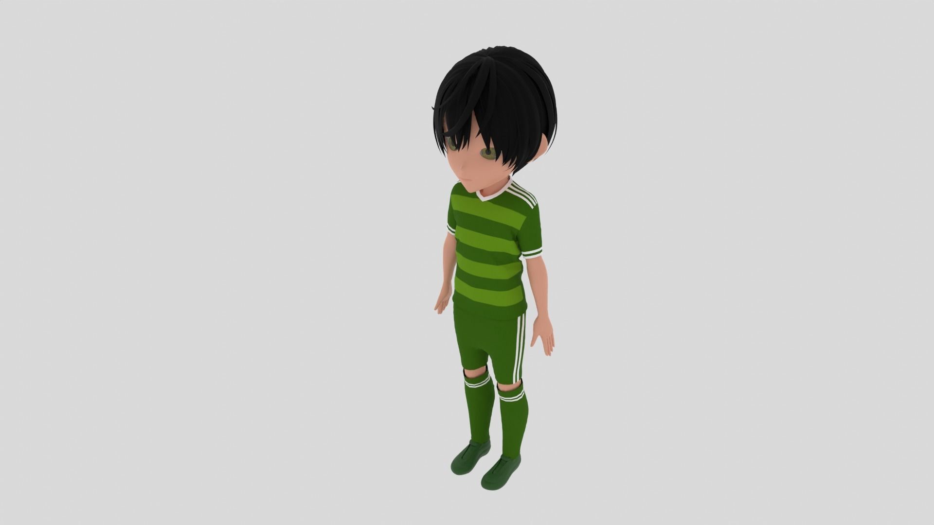 Football  Player Low-poly 3D model_4