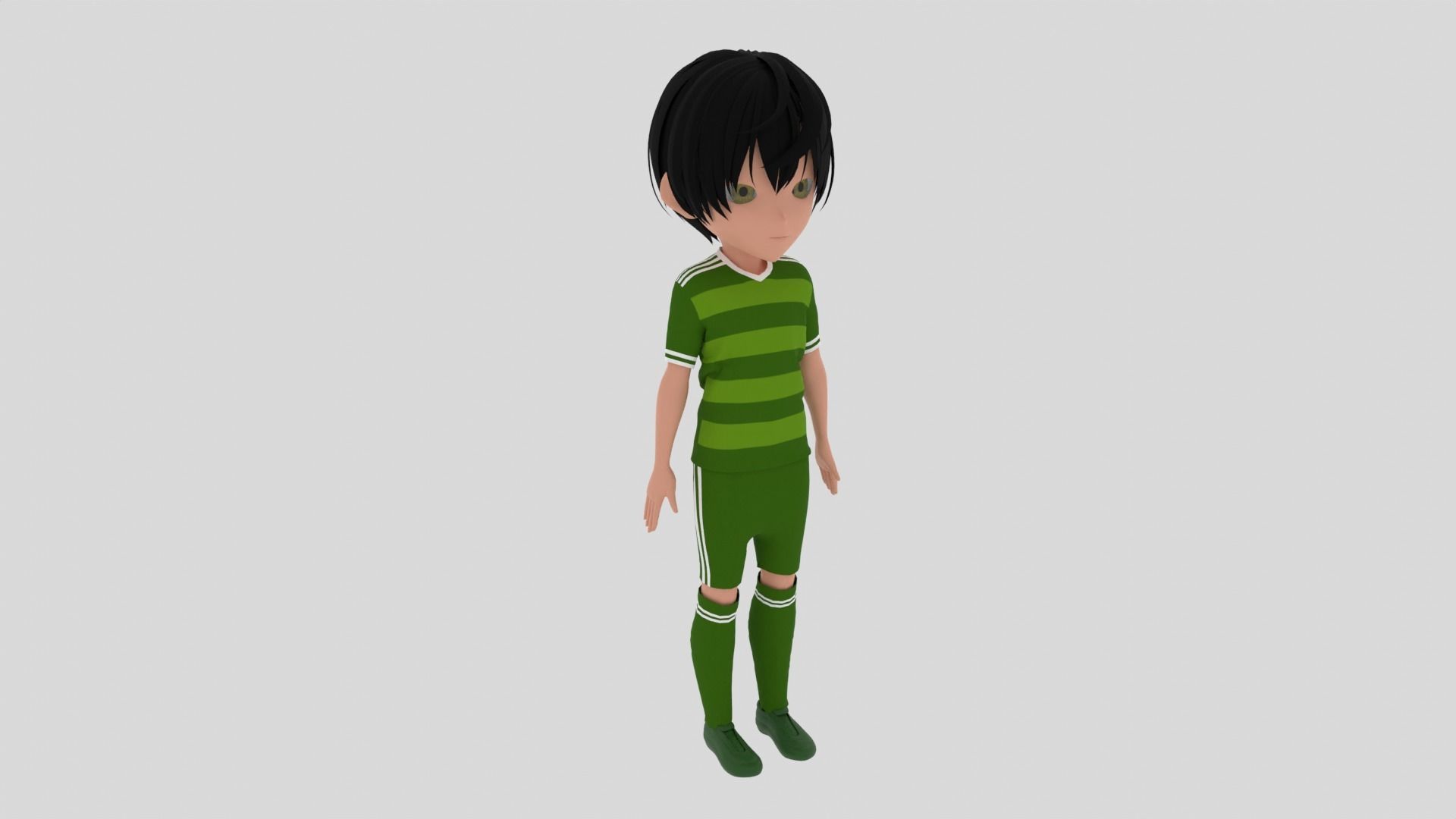Football  Player Low-poly 3D model_2