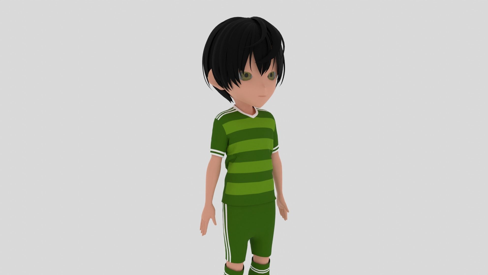 Football  Player Low-poly 3D model_5