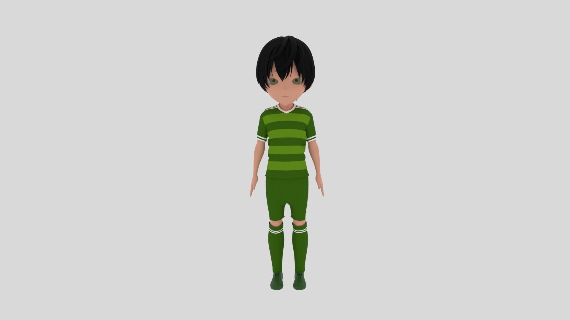 Football  Player Low-poly 3D model_1