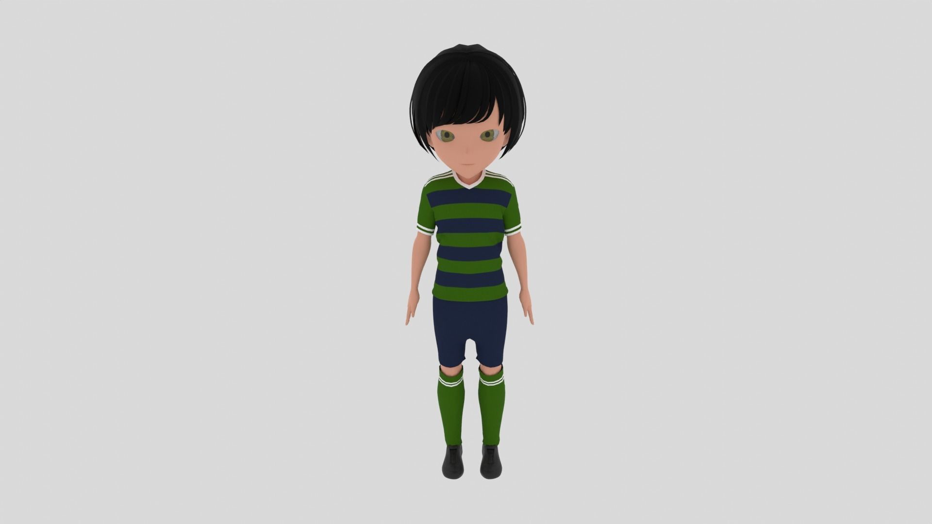 Soccer - Football  Player Low-poly 3D model_2