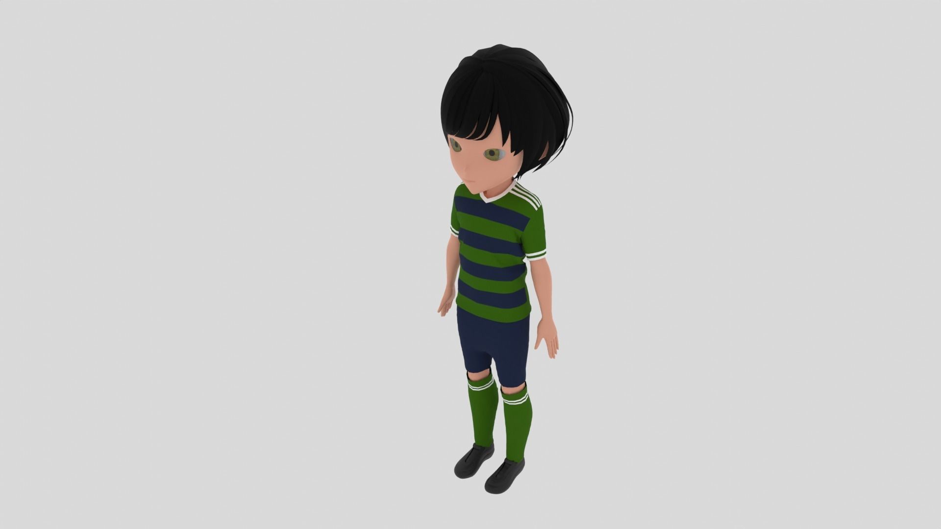 Soccer - Football  Player Low-poly 3D model_3