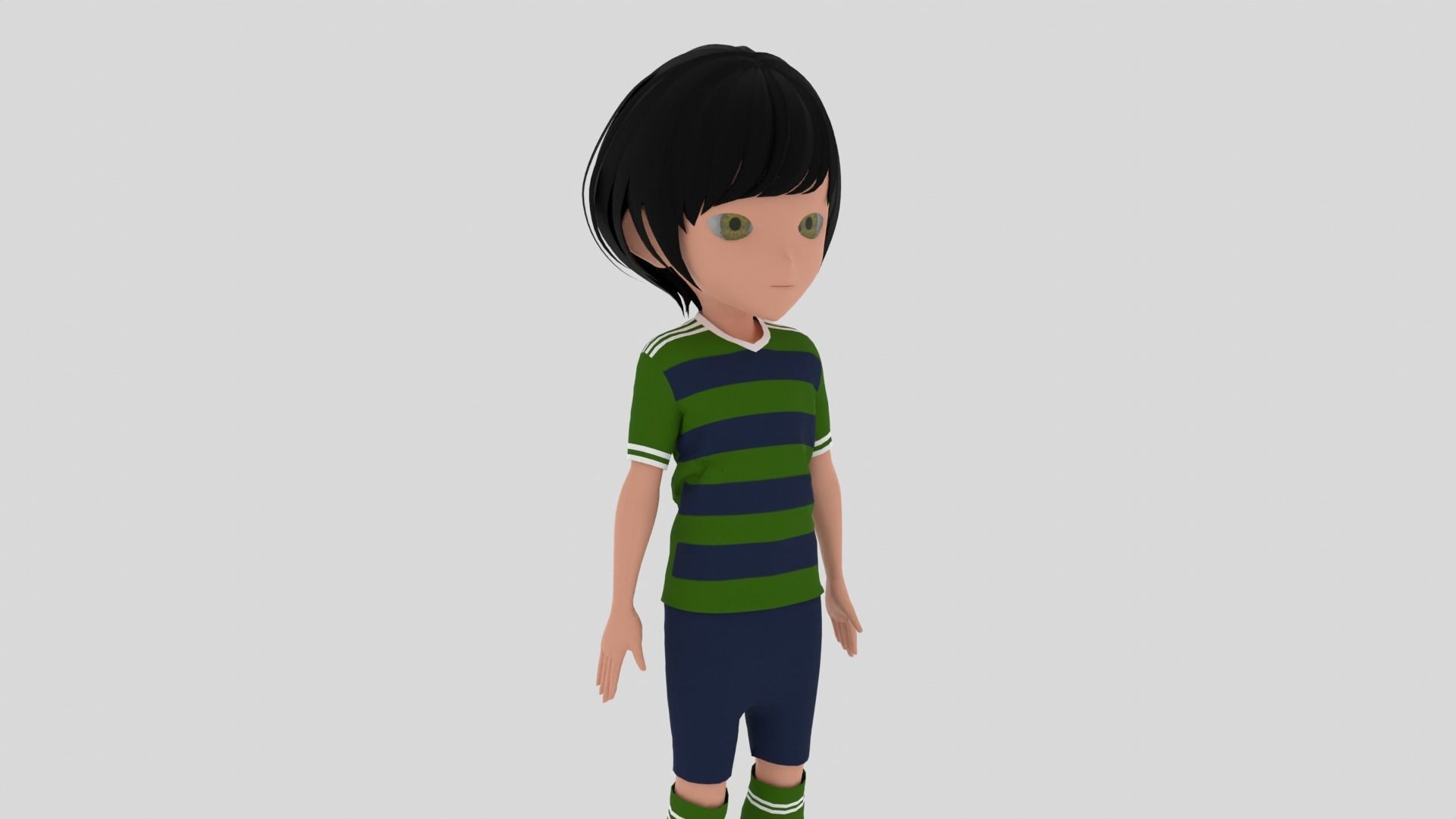Soccer - Football  Player Low-poly 3D model_4