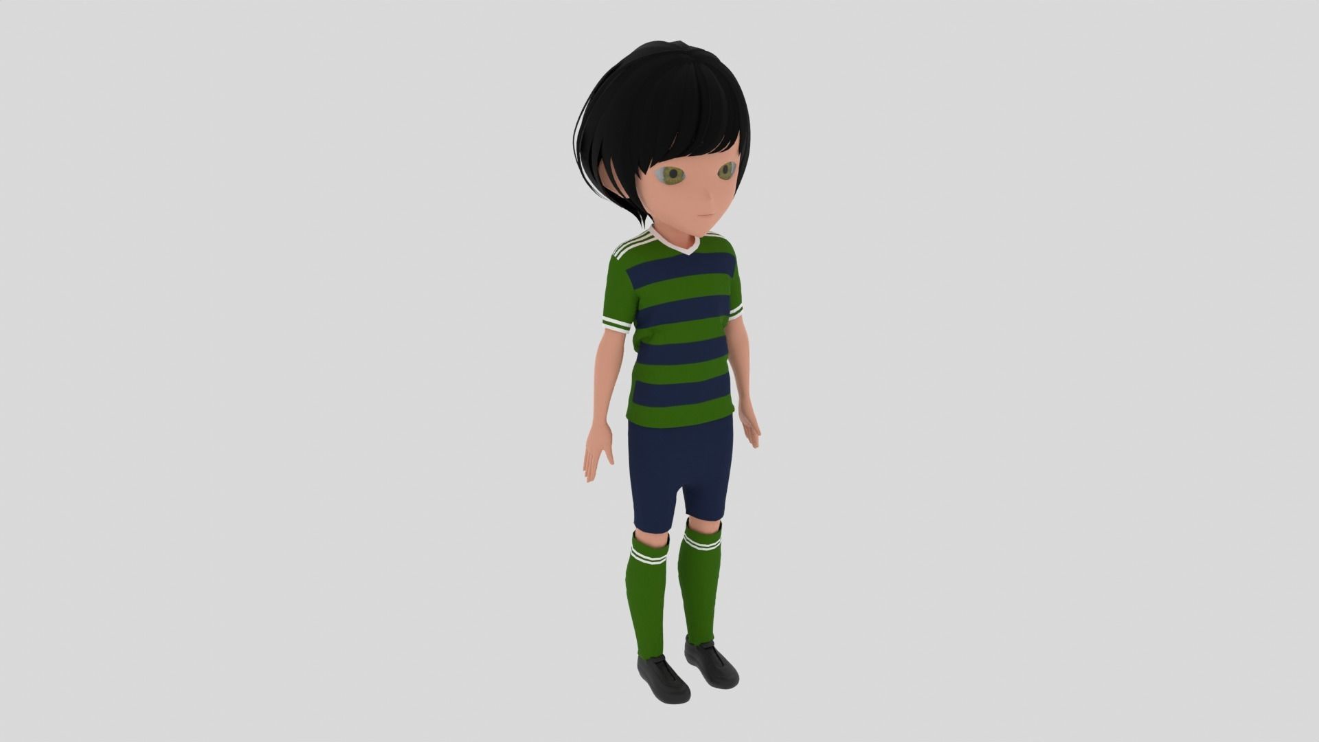 Soccer - Football  Player Low-poly 3D model_1