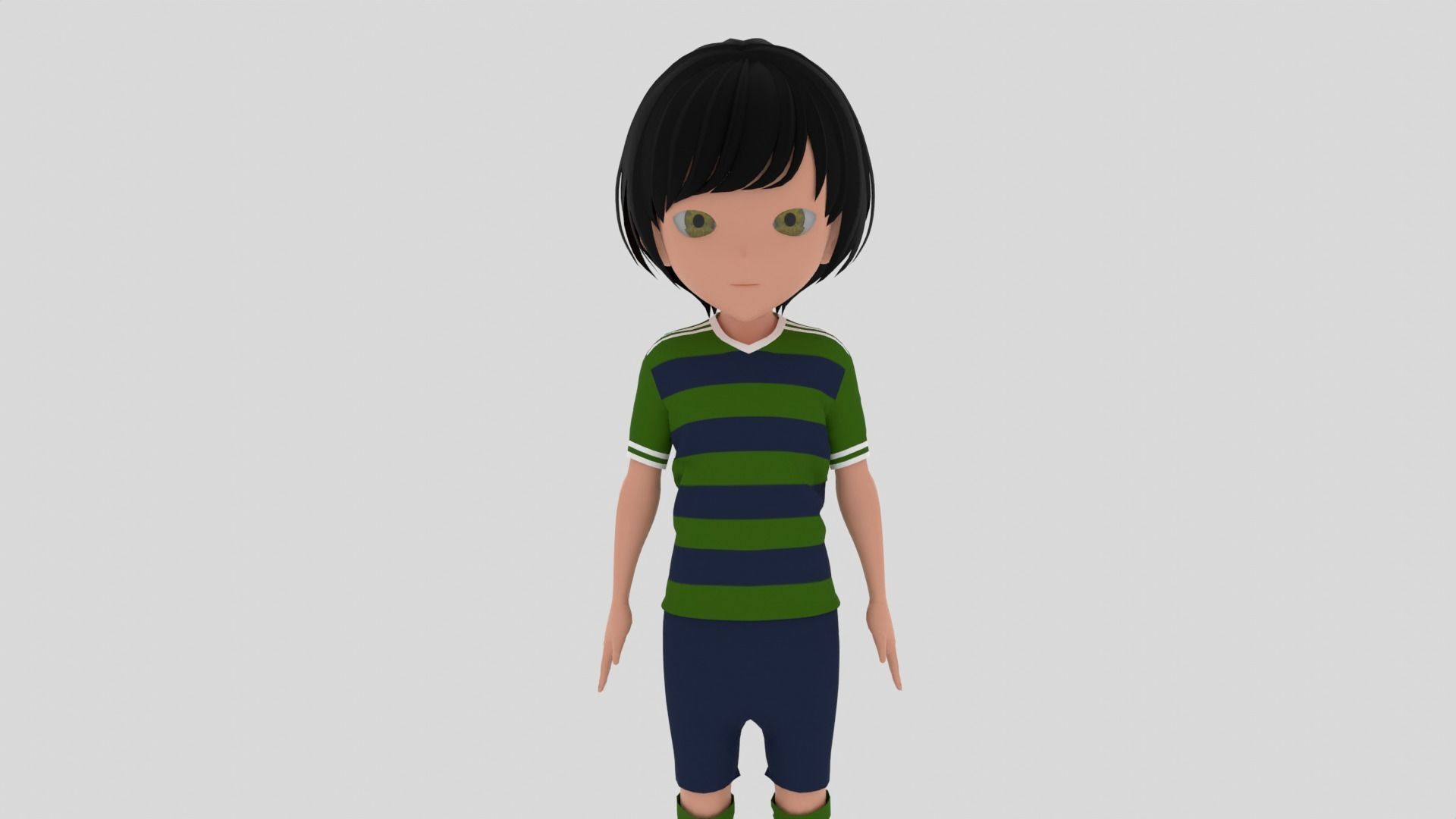 Soccer - Football  Player Low-poly 3D model_5