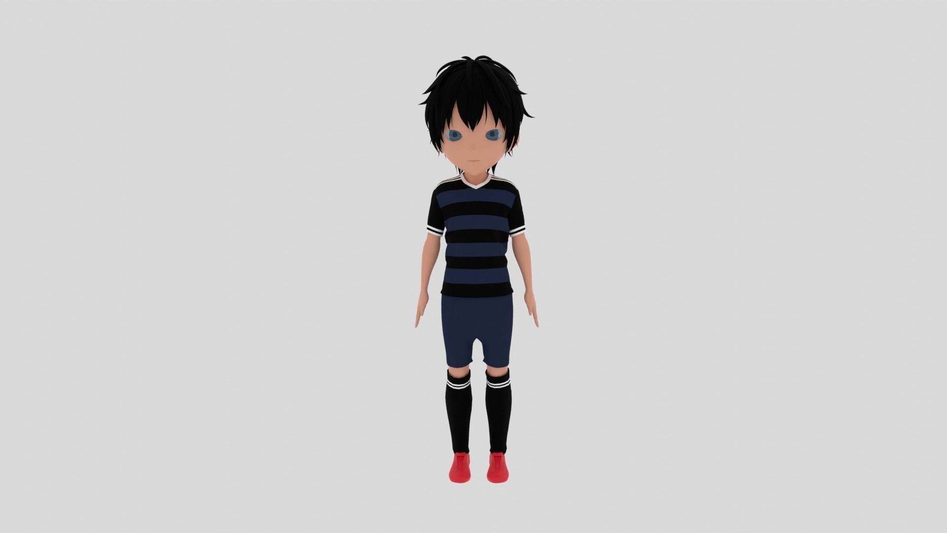Soccer - Football  Player Low-poly 3D model_1