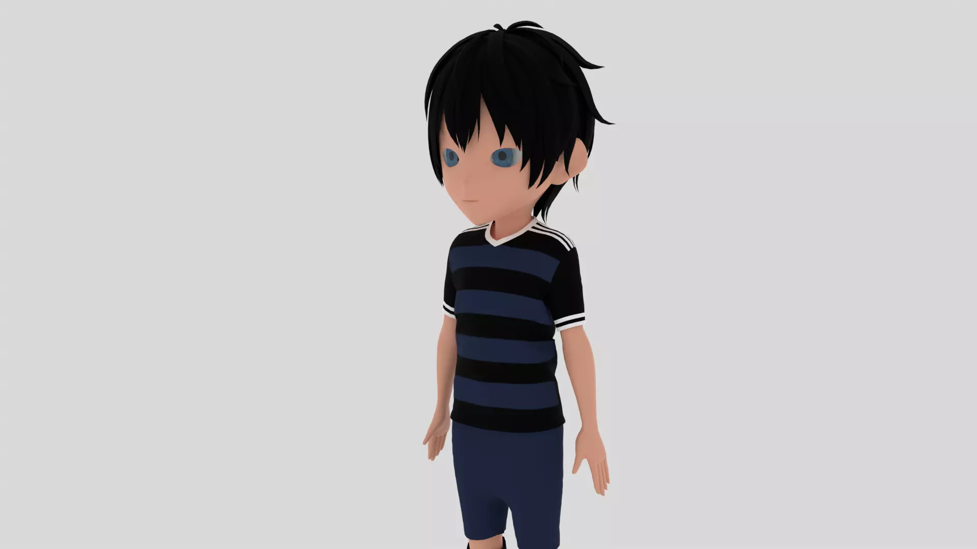 Soccer - Football  Player Low-poly 3D model_0