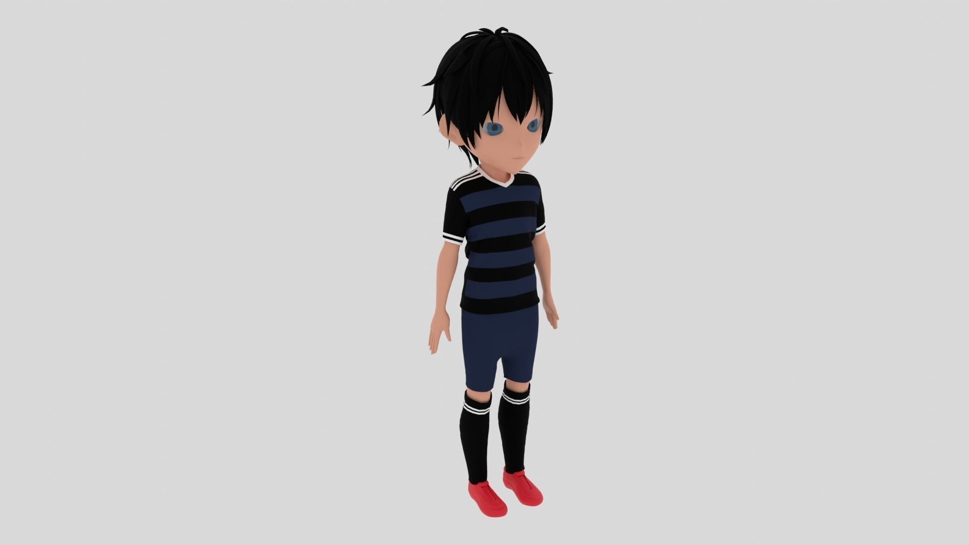 Soccer - Football  Player Low-poly 3D model_2