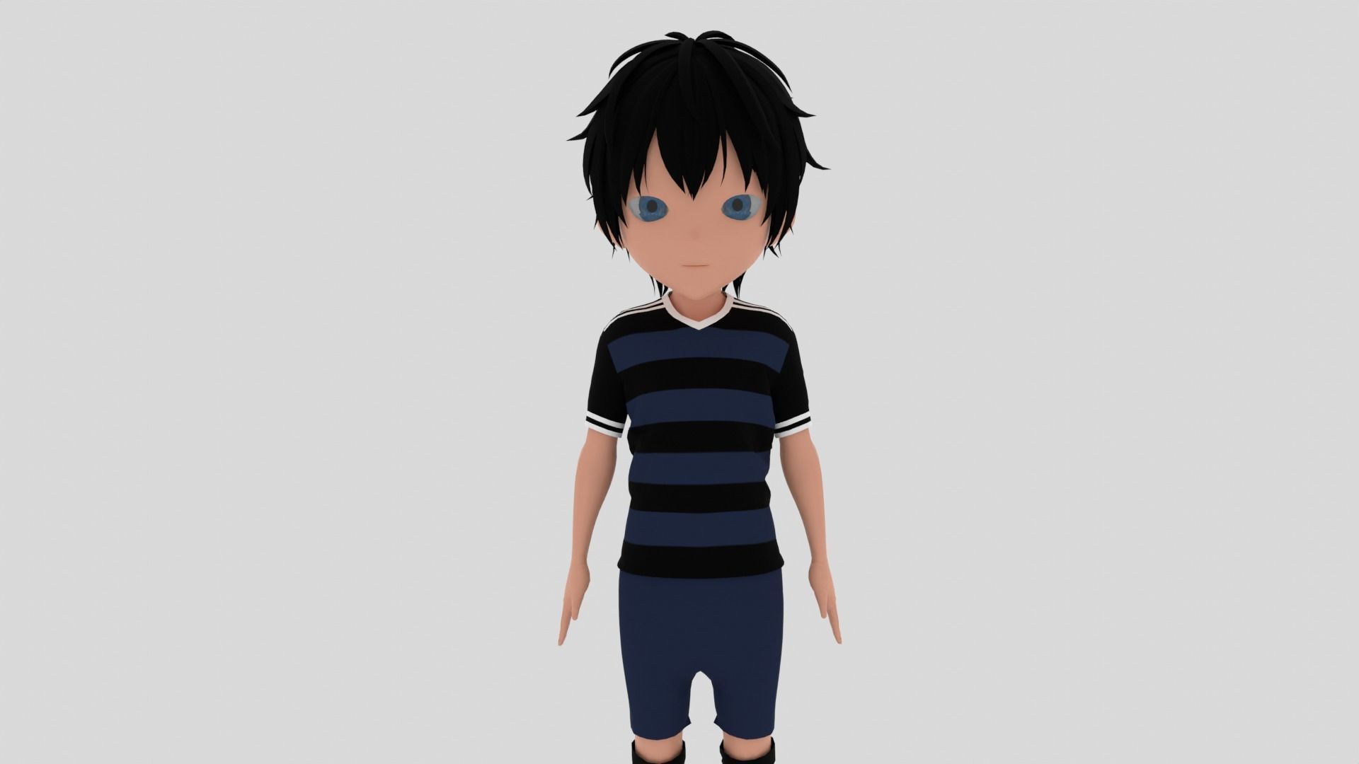 Soccer - Football  Player Low-poly 3D model_6