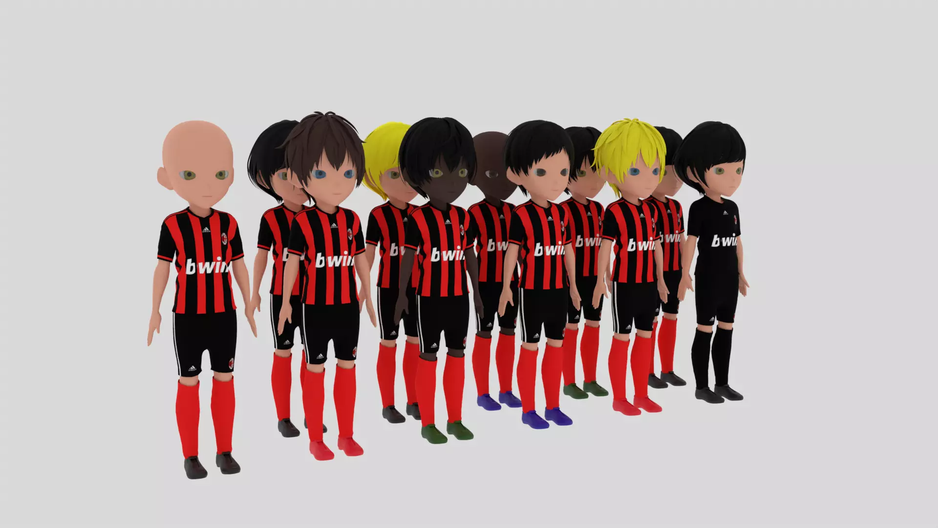  AC Milan Soccer - Football Team Low-poly 3D model_0