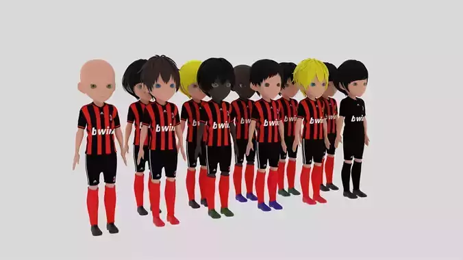  AC Milan Soccer - Football Team Low-poly 3D model