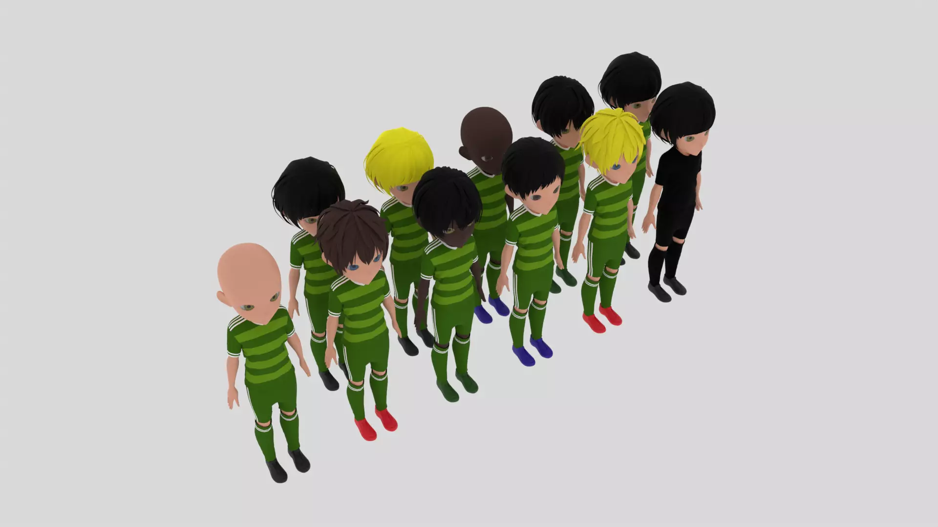 Green Soccer - Football Team Low-poly 3D model