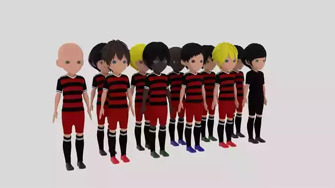 Soccer - Football Team Low-poly 3D model