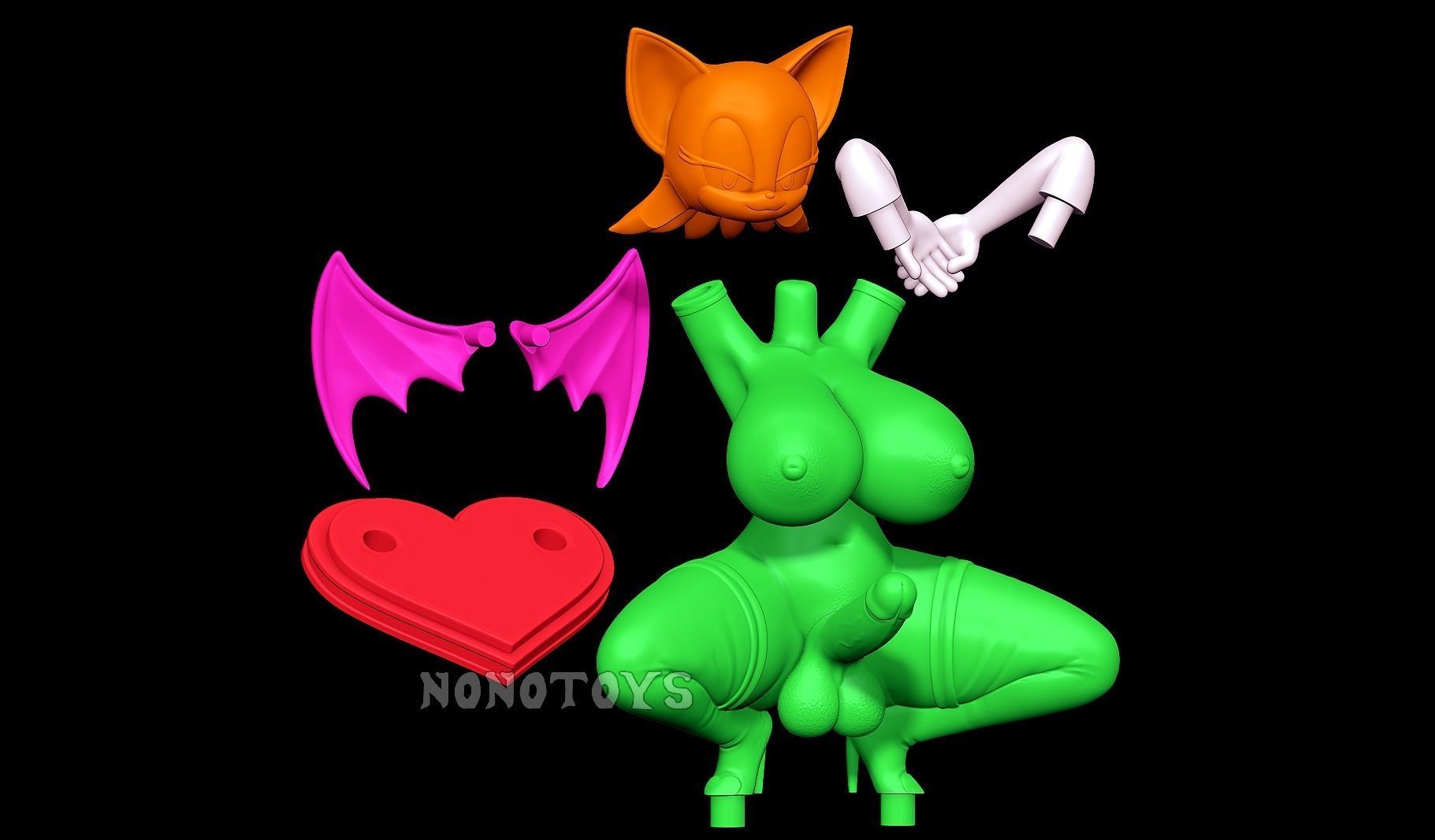 Futa Rouge the Bat - NSFW 3D print model_7