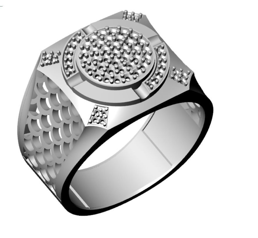 GENTS DIAMOND ENGAGEMENT RING  3D print model_1