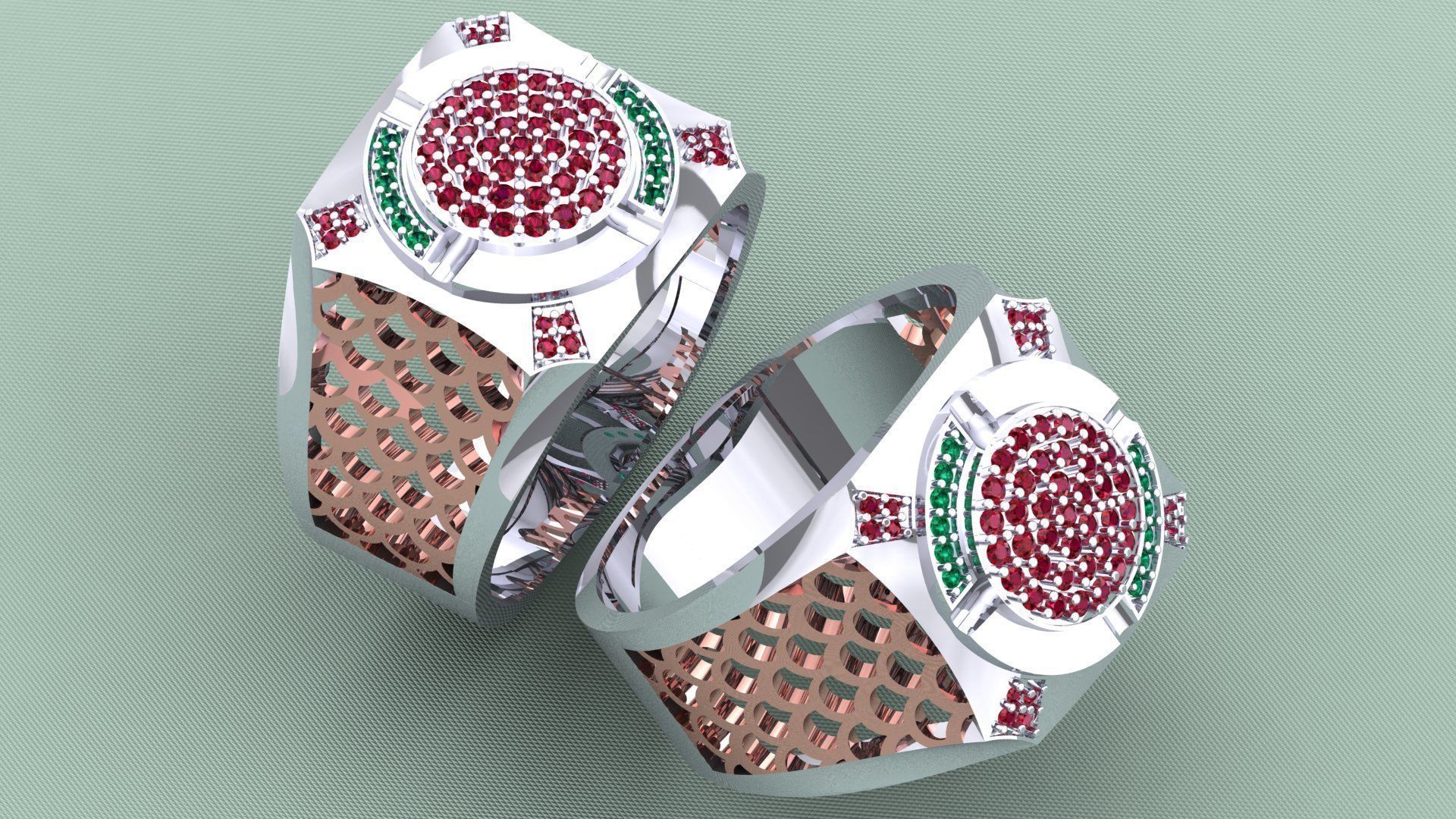 GENTS DIAMOND ENGAGEMENT RING  3D print model_5